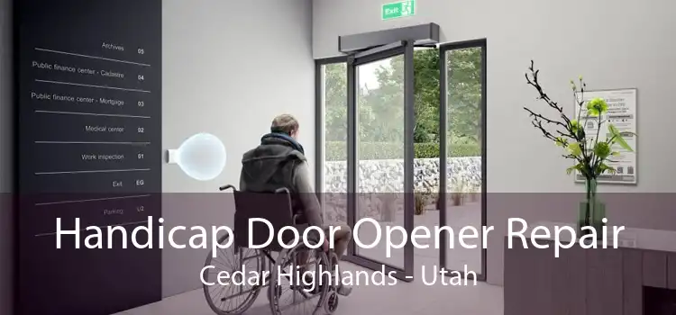 Handicap Door Opener Repair Cedar Highlands - Utah