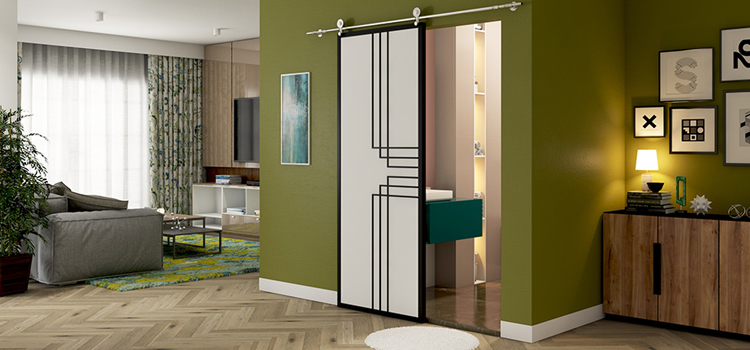 sliding bathroom door installation in Houston